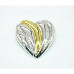 Danecraft Heart Brooch Dual Tone Gold Silver Brooc